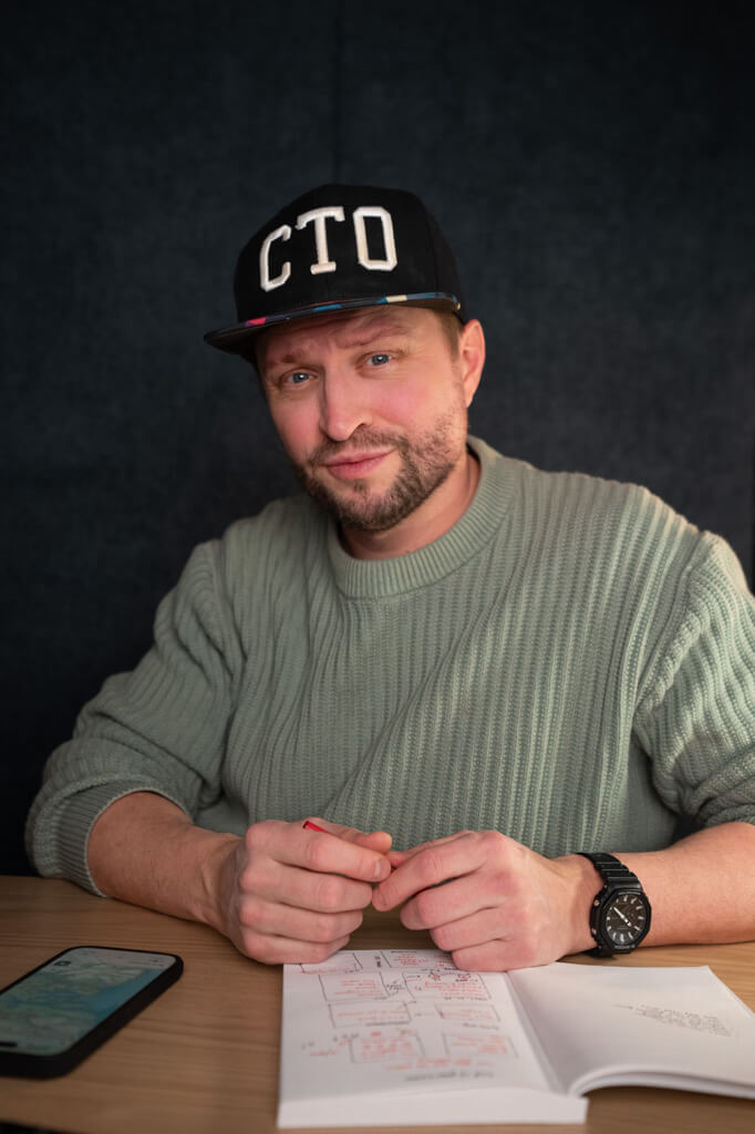 Mattis at a desk in a CTO cap